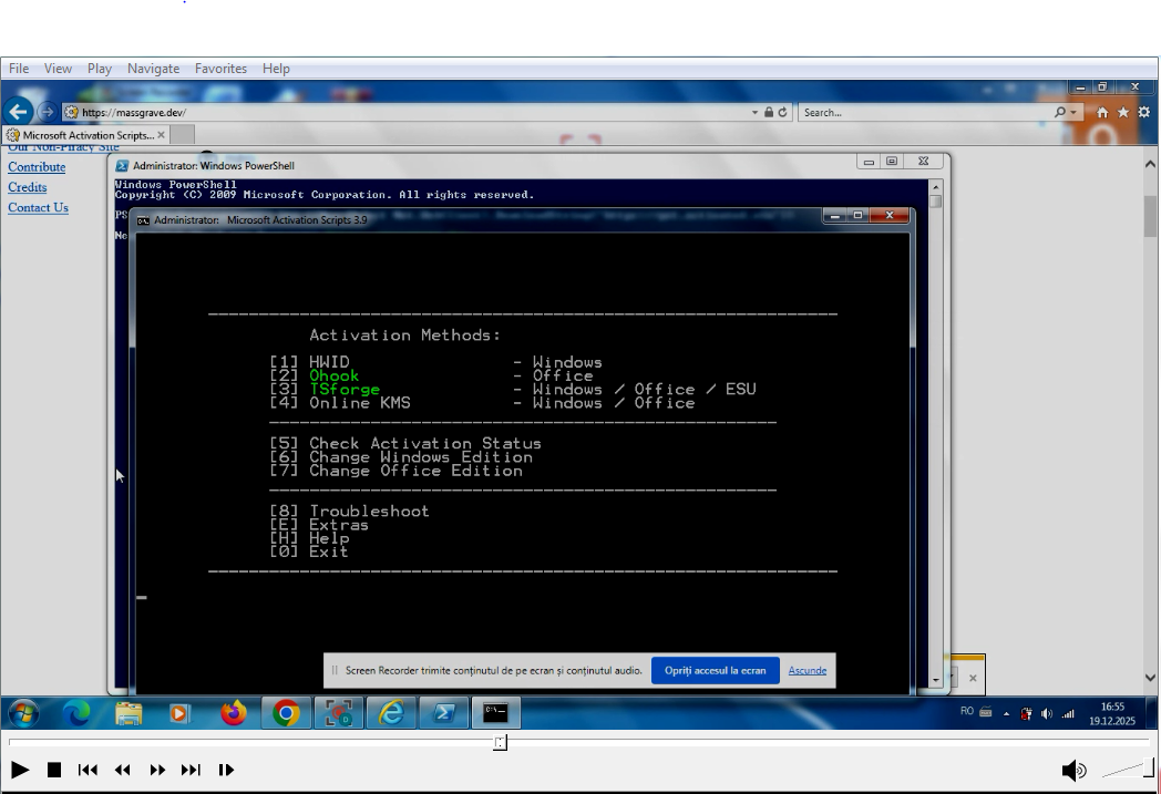 massgreve to activate office and esu win7