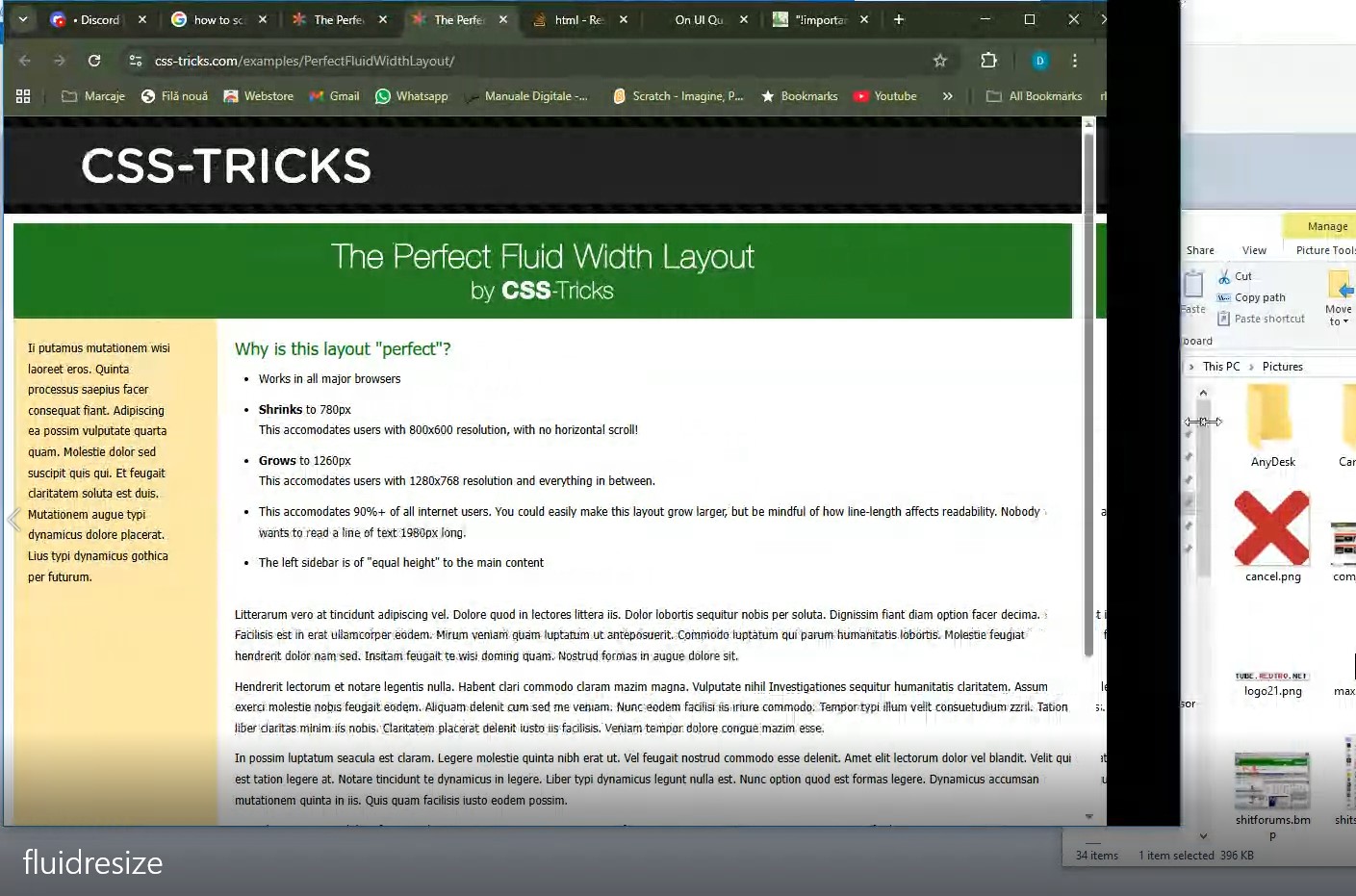smooth resizing in chrome