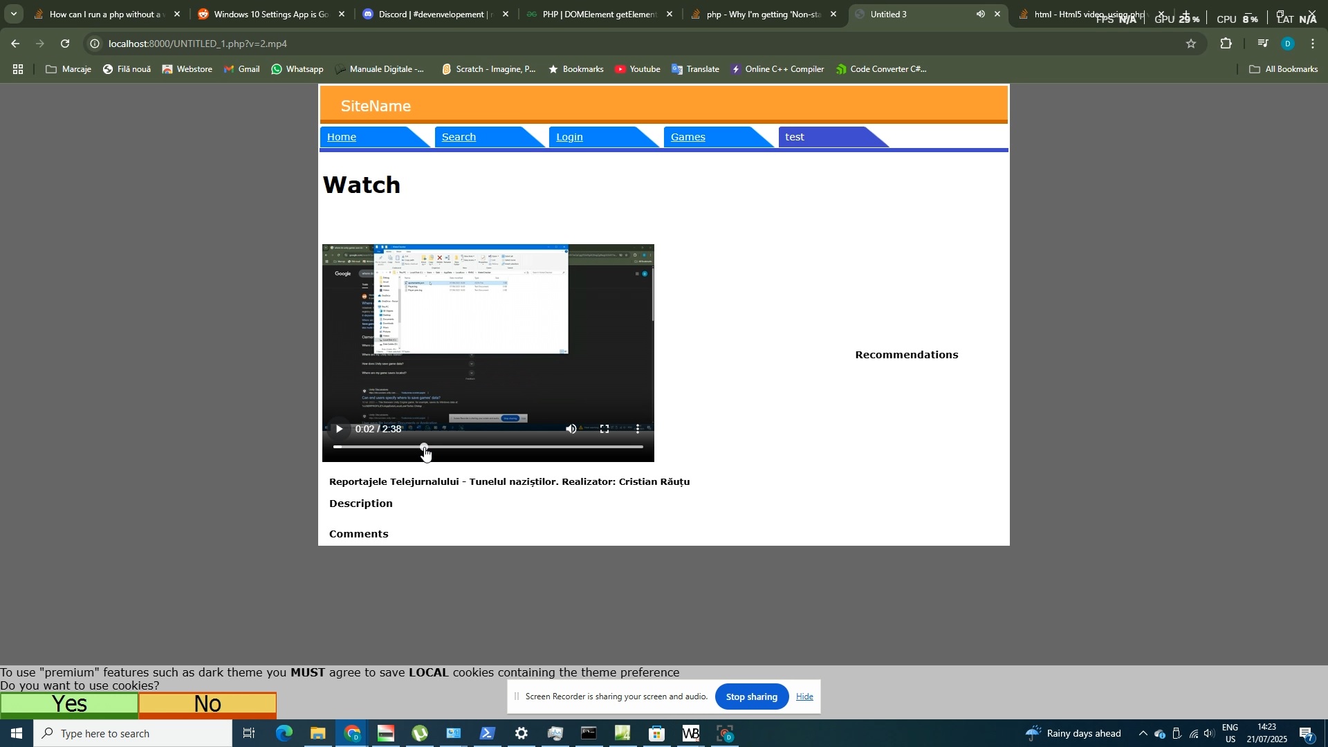 First iteration of video loading